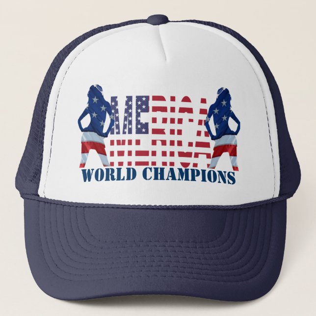 Merica world champions trucker hat (Front)