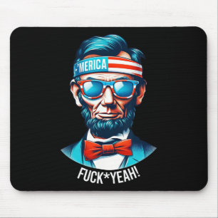 Merica Yeah Abraham Lincoln 4th Of July Mouse Pad