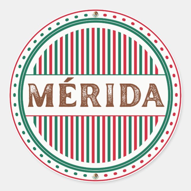 Merida City Pride Emblem – Mexican Identity Classic Round Sticker (Front)