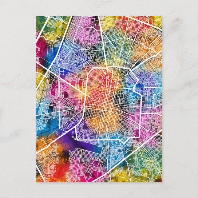 Merida Mexico City Map Postcard (Front)