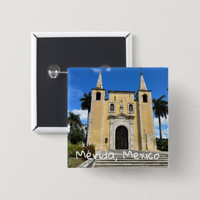 Merida, Mexico - Square Button (Front & Back)