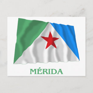Mérida Waving Flag with Name Postcard