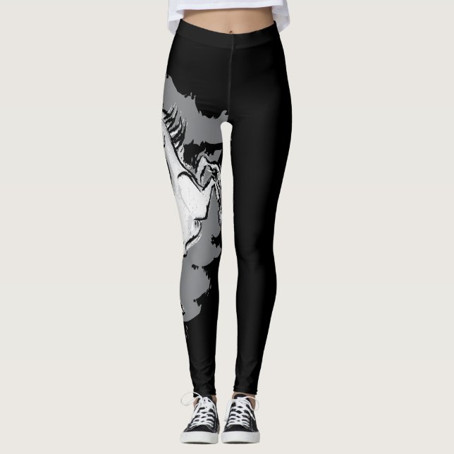 Meridies Horse - Grey Swirl Leggings (Front)