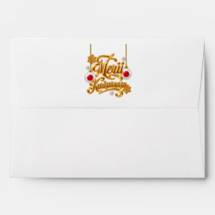 Merii Kurisumasu Japanese Gold Christmas Envelope