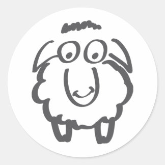 merino sheep classic round sticker