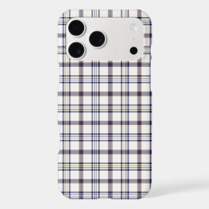 Merino White and Blue Zodiac Plaid iPhone Case