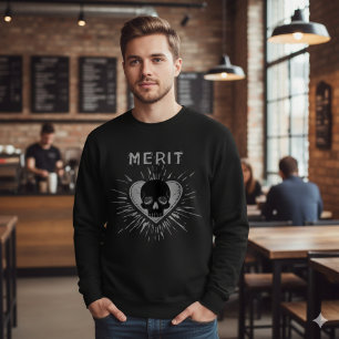 Merit Skull Heart Grunge Graphic T-Shirt Sweatshirt
