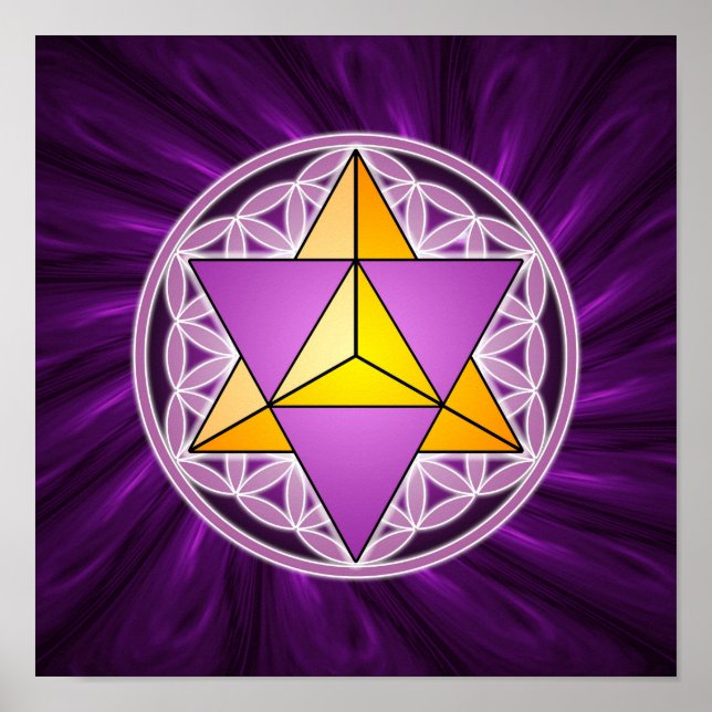 Merkaba and Flower of Life Poster (Front)