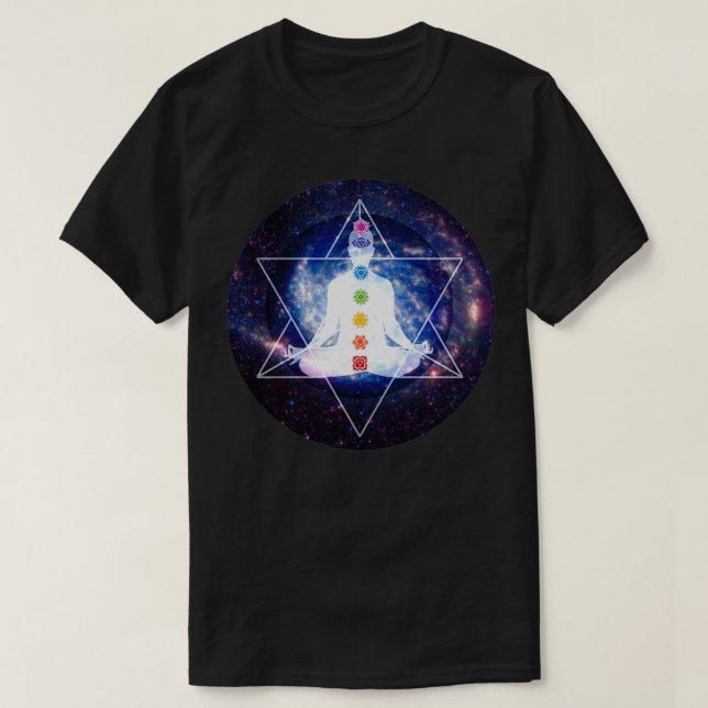 Merkaba Lightbody Chakra Meditation T-Shirt (Design Front)