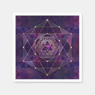 Merkabah in flower of life - Sacred Geometry Napkin