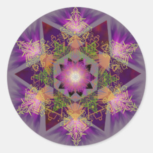 Merkabah Mandala Pattern Classic Round Sticker