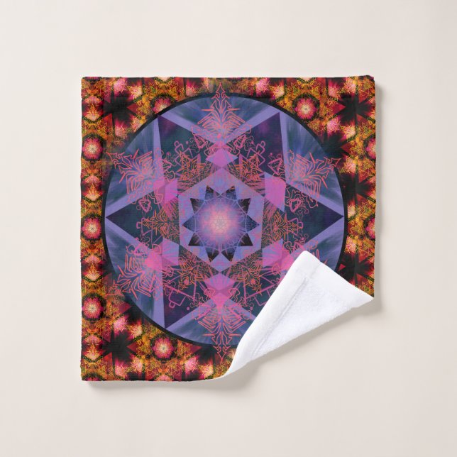 Merkabah Mandala Pattern Wash Cloth (Wash Cloth)