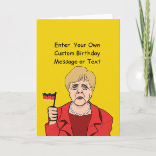 Merkel with German Flag - - Card