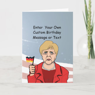 Merkel with German Flag - - Card