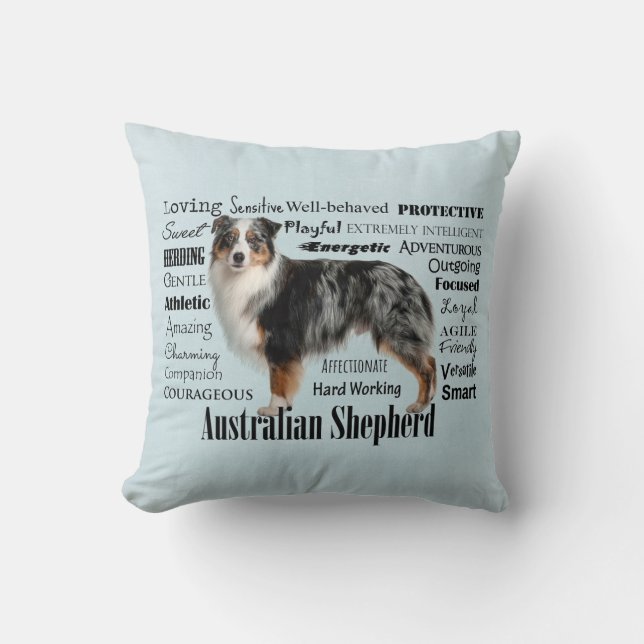 Merle Australian Shepherd Cushion (Front)