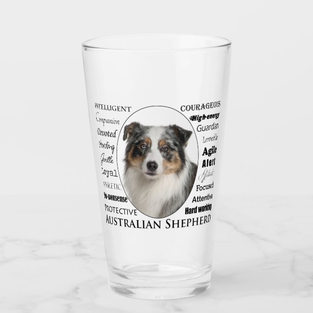 Merle Australian Shepherd Glass (Front)