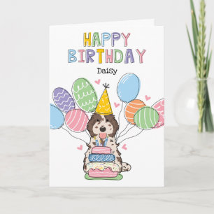 Merle Cockapoo Cavapoo Dog Happy Birthday Card