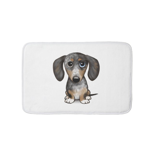 Merle Dapple Dachshund Cute Wiener Dog   Bath Mat (Front)