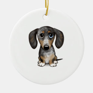 Merle Dapple Dachshund Cute Wiener Dog   Ceramic Tree Decoration