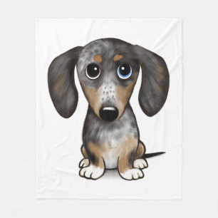 Merle Dapple Dachshund Cute Wiener Dog Fleece Blanket