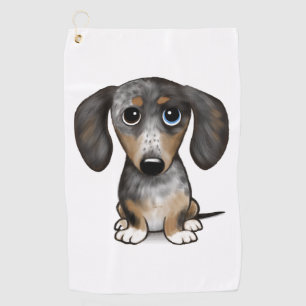 Merle Dapple Dachshund Cute Wiener Dog   Golf Towel