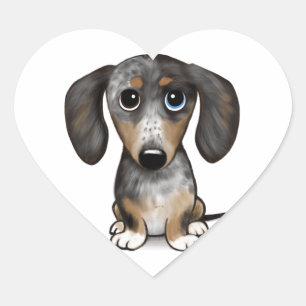 Merle Dapple Dachshund Cute Wiener Dog Heart Sticker