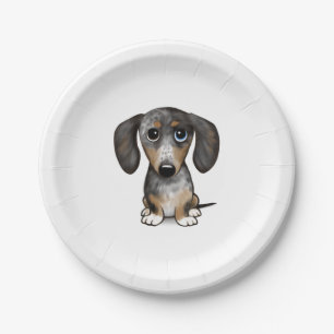 Merle Dapple Dachshund Cute Wiener Dog   Paper Plate