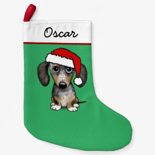 Merle Dapple Dachshund Santa Cute Dog Small Christmas Stocking