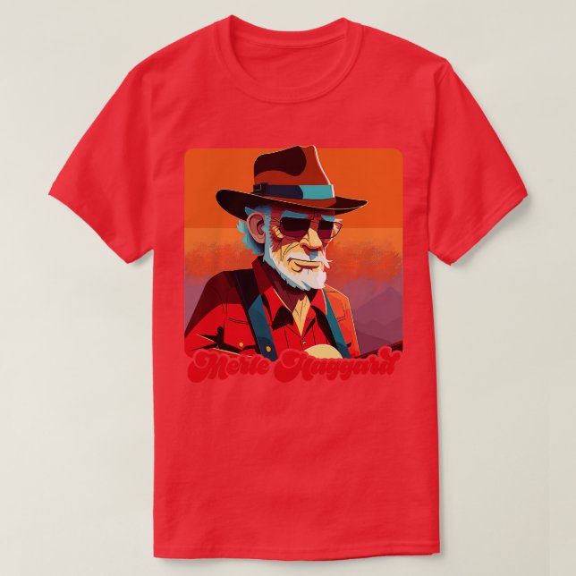 Merle Haggard Retro Fan Design T-Shirt (Design Front)