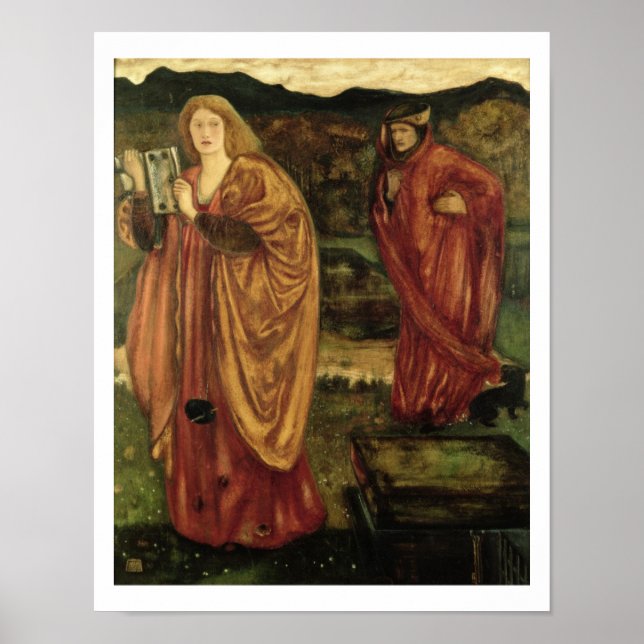 Merlin and Nimue from 'Morte d'Arthur', 1861 Poster (Front)