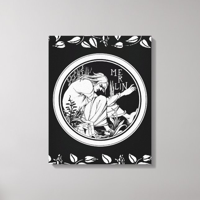 Merlin Art Nouveau fantasy Canvas Print (Front)