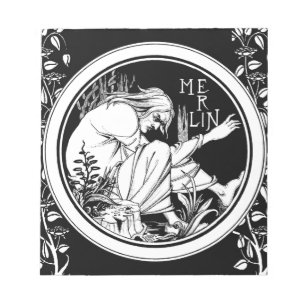 Merlin Art Nouveau fantasy Notepad