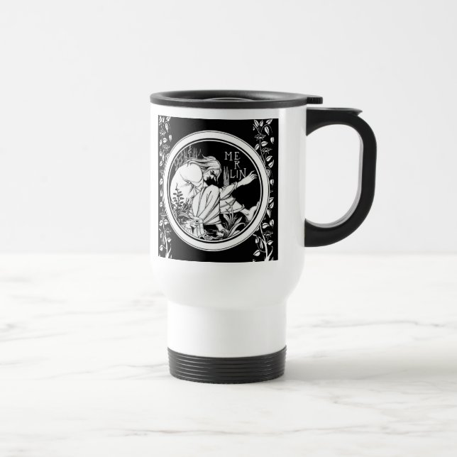 Merlin Art Nouveau fantasy Travel Mug (Right)