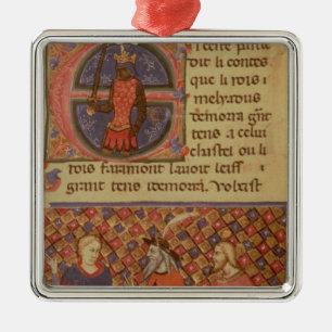 Merlin tutoring Arthur Metal Tree Decoration