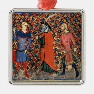 Merlin tutoring Arthur Metal Tree Decoration