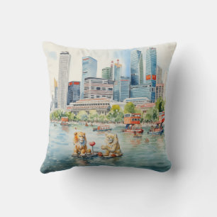 Merlion Marina Bay Architecture Singapore #2 Cushion