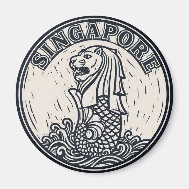 Merlion Singapore Magnet (Front)