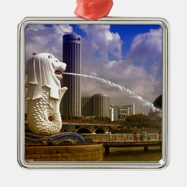 Merlion, Singapore Metal Tree Decoration (Front)