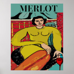 Merlot Maid, Wine Poster
