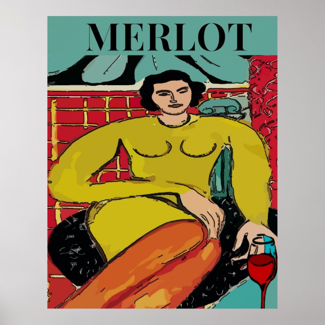 Merlot Maid, Wine Poster (Front)
