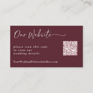 Merlot Modern Wedding Website Card