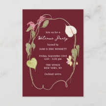 Merlot & Moss Whimsical Wedding Welcome Party