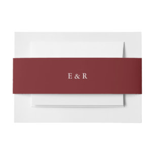 Merlot Red Solid Colour Trend Invitation Belly Band