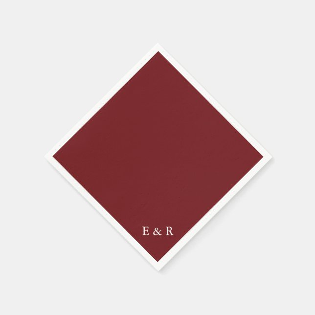 Merlot Red Solid Colour Trend Napkin (Corner)