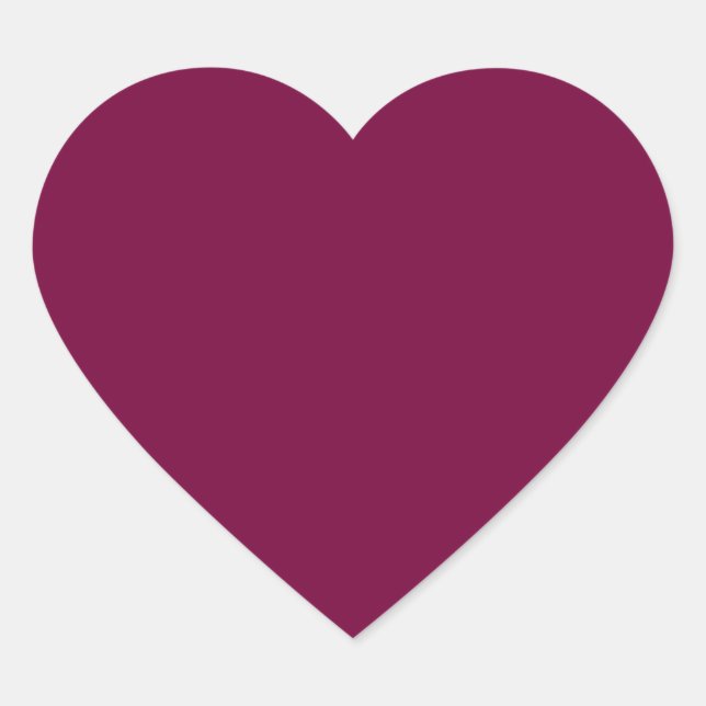 Merlot (solid colour)  heart sticker (Front)