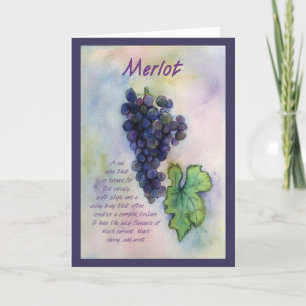 Merlot Wine Art Grapes Greeting or Note Card
