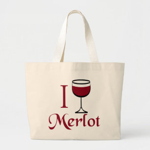 Merlot Wine Lover Gifts Large Tote Bag
