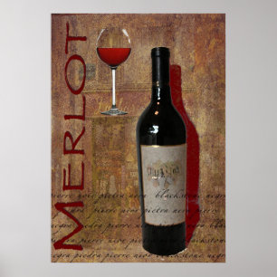 merlot wine poster
