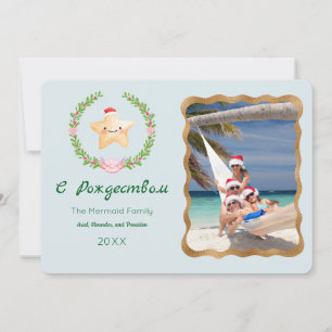 Mermaid С Рождеством Photo Greeting Card