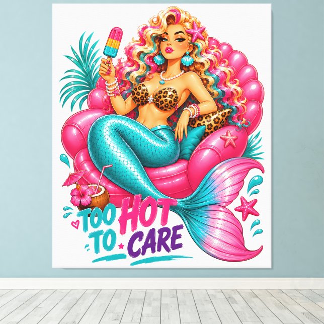 #Mermaid -100% Customisable Wrapped Canvas (Gloss) (Insitu(Wood Floor))